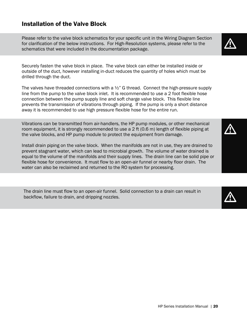 Installation of the valve block | Nortec HP Series User Manual | Page 23 / 76