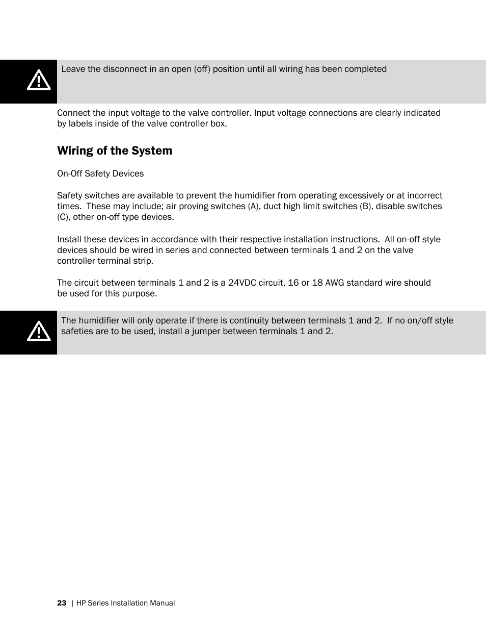 Wiring of the system | Nortec HP Series User Manual | Page 26 / 76