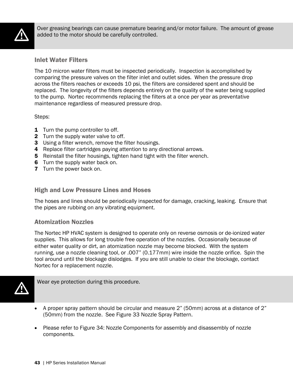 Nortec HP Series User Manual | Page 46 / 76