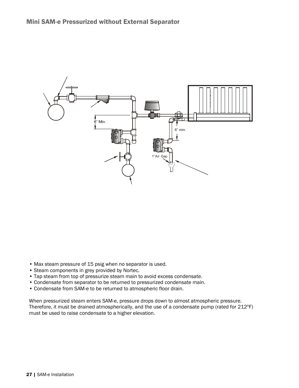 Mini sam-e pressurized without external separator | Nortec SAM-e User Manual | Page 30 / 62