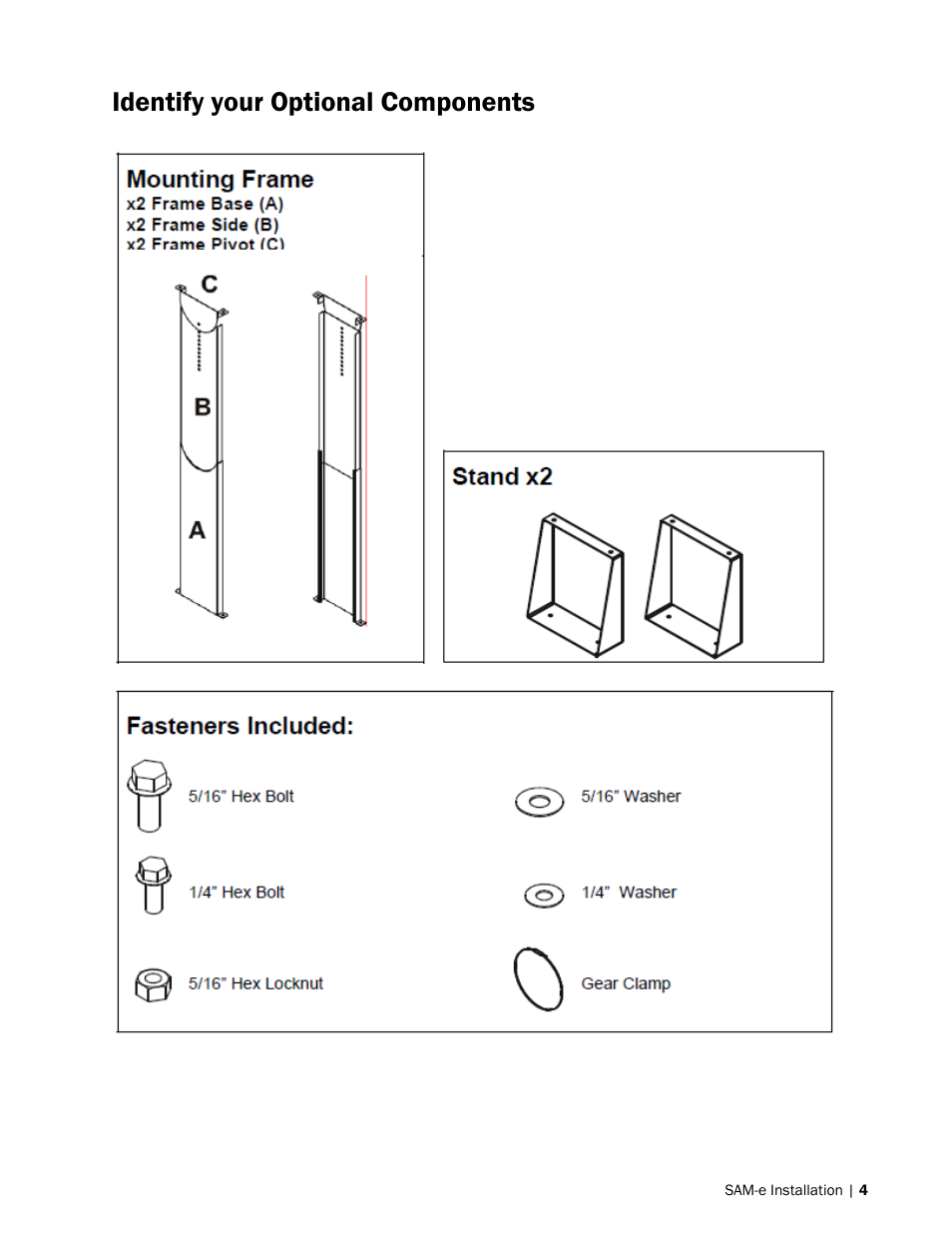 Identify your optional components | Nortec SAM-e User Manual | Page 7 / 62