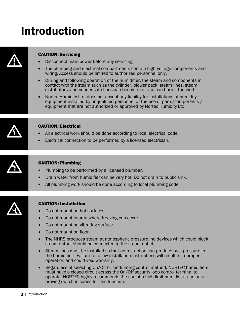 Introduction | Nortec NH Series User Manual | Page 4 / 70