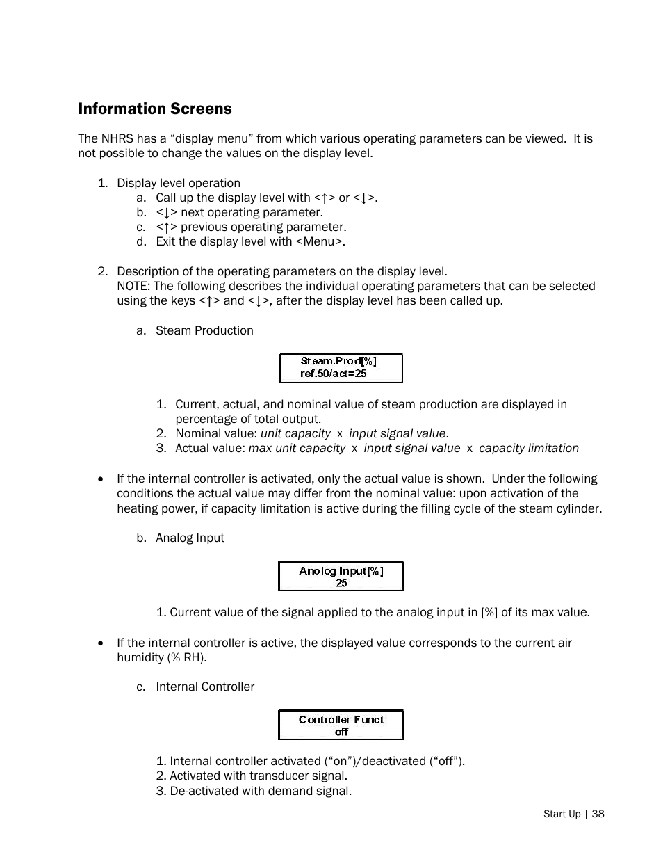 Information screens | Nortec NH Series User Manual | Page 41 / 70