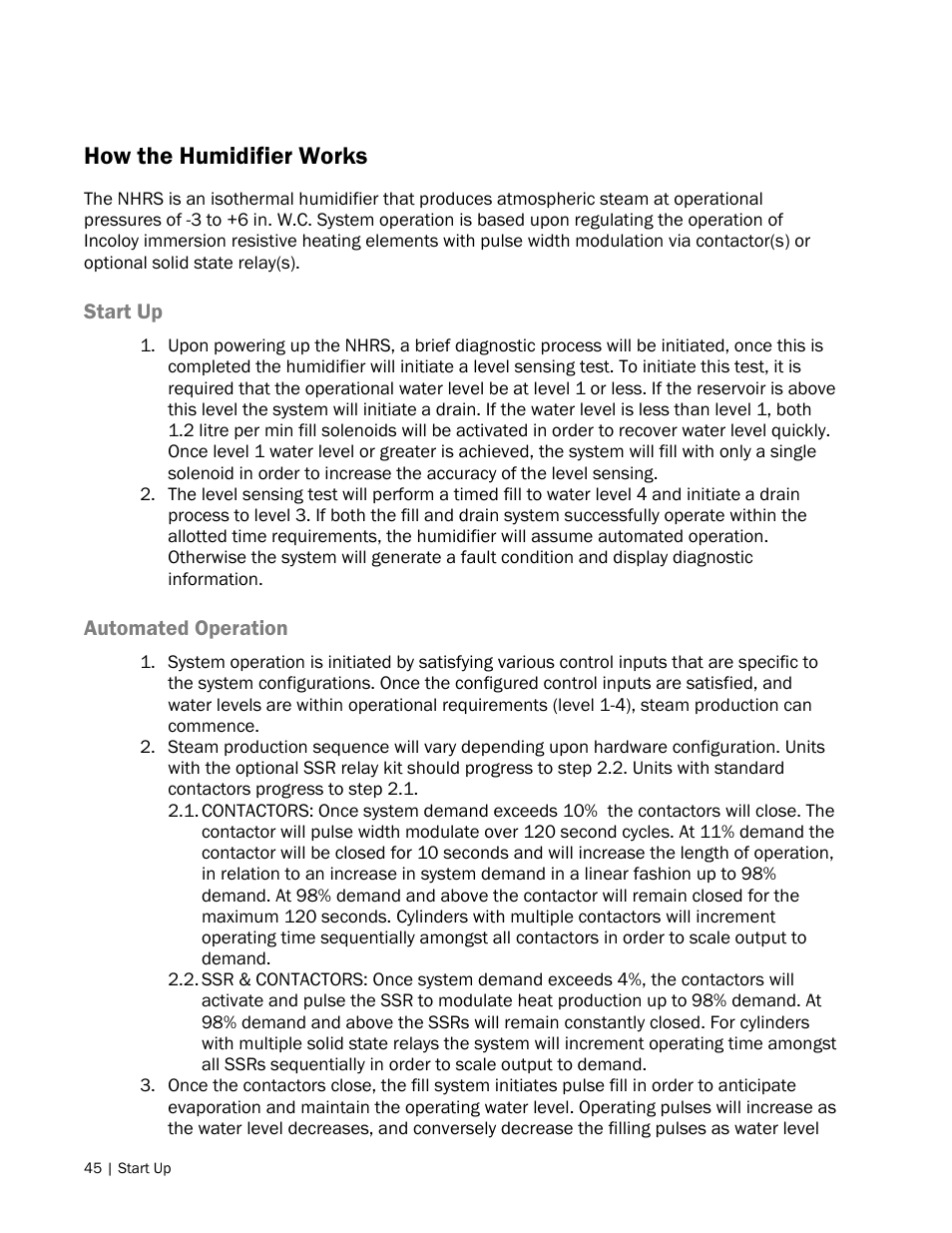 How the humidifier works | Nortec NH Series User Manual | Page 48 / 70