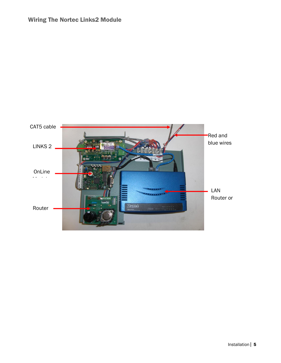 Wiring the nortec links2 module | Nortec LINKS 2 GSTC User Manual | Page 9 / 50