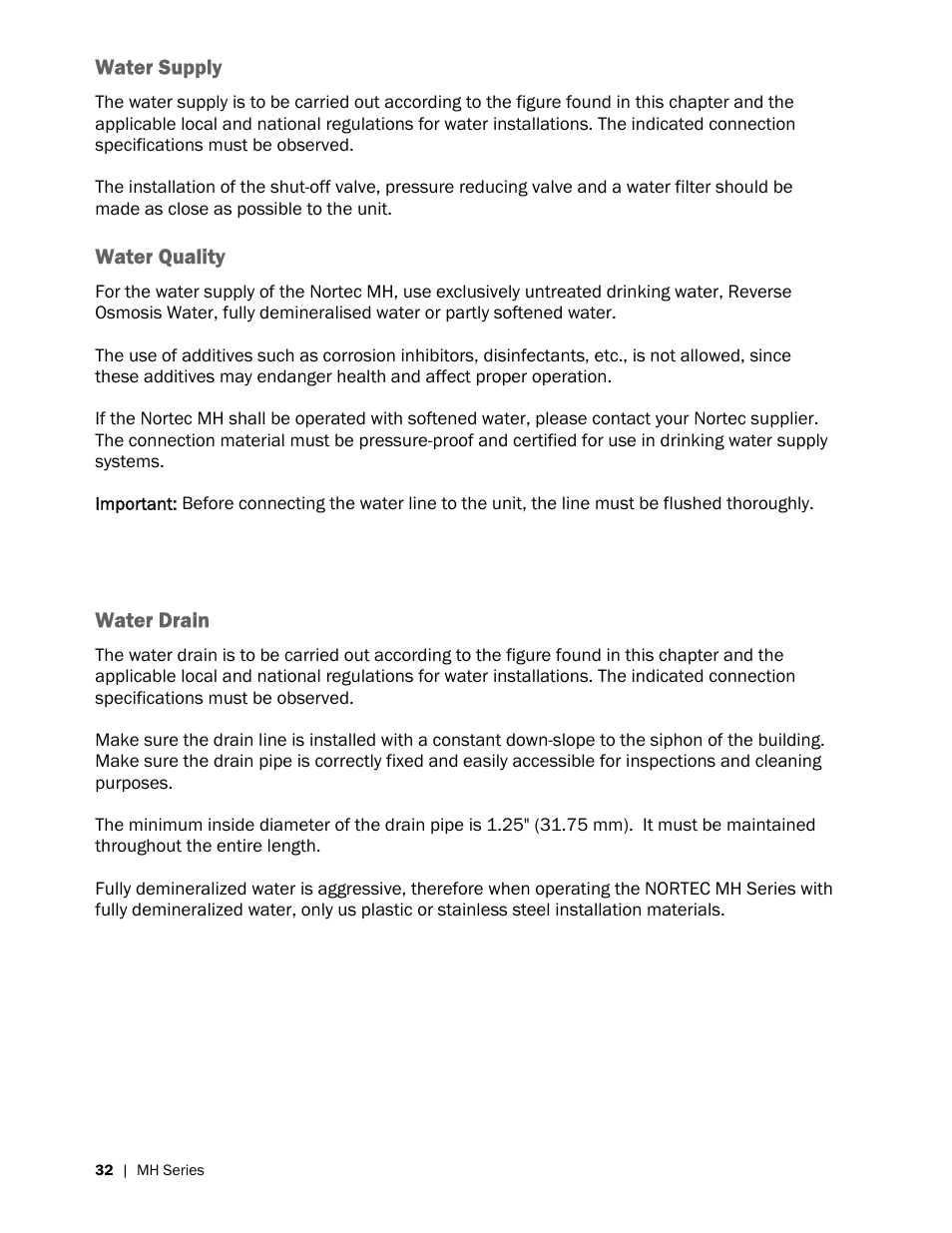 Nortec MH Series User Manual | Page 36 / 58