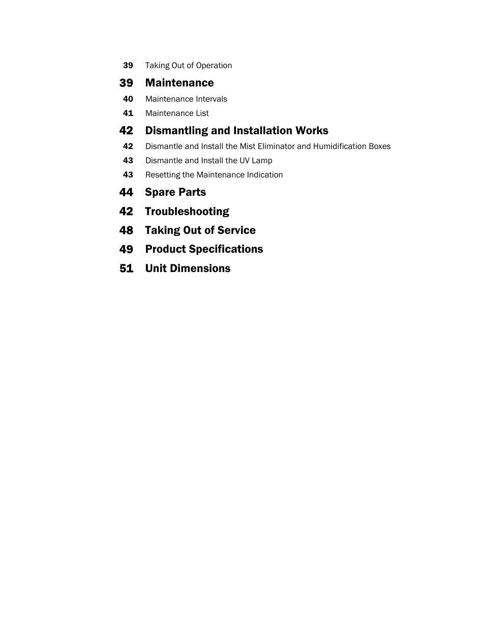 39 maintenance, 42 dismantling and installation works | Nortec MH Series User Manual | Page 4 / 58