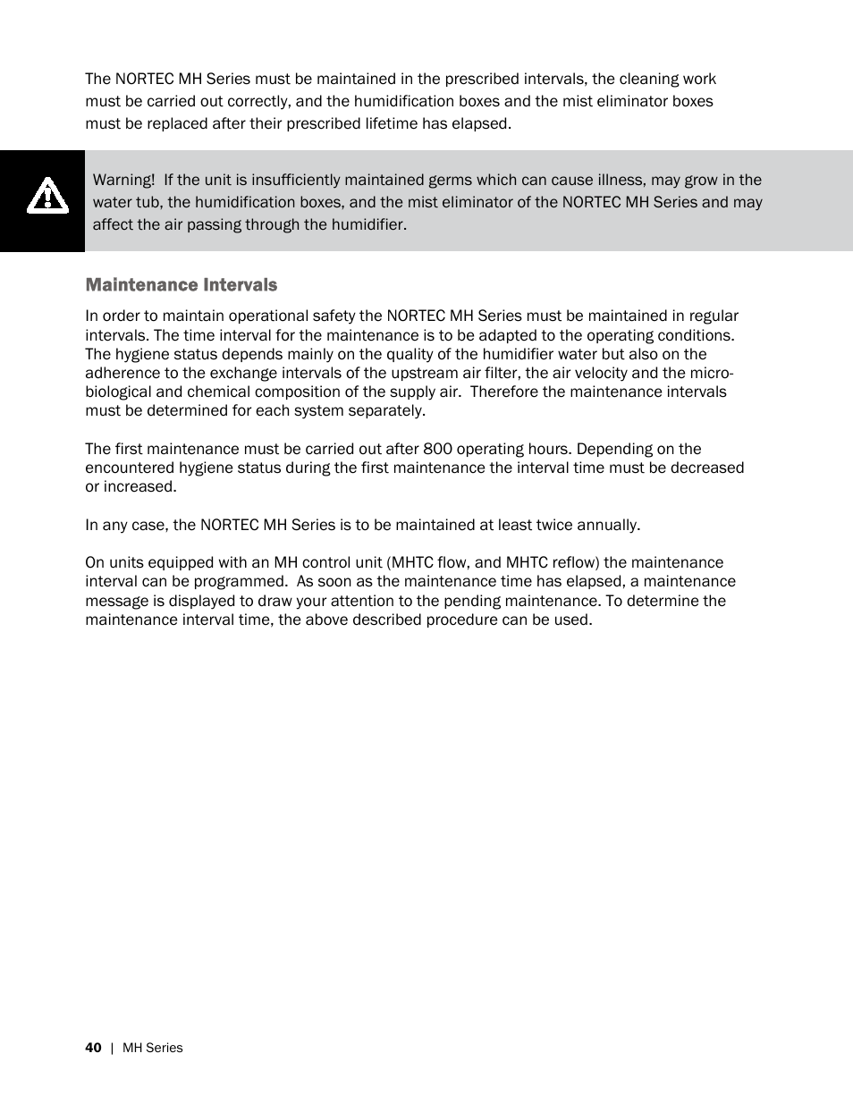 Nortec MH Series User Manual | Page 44 / 58