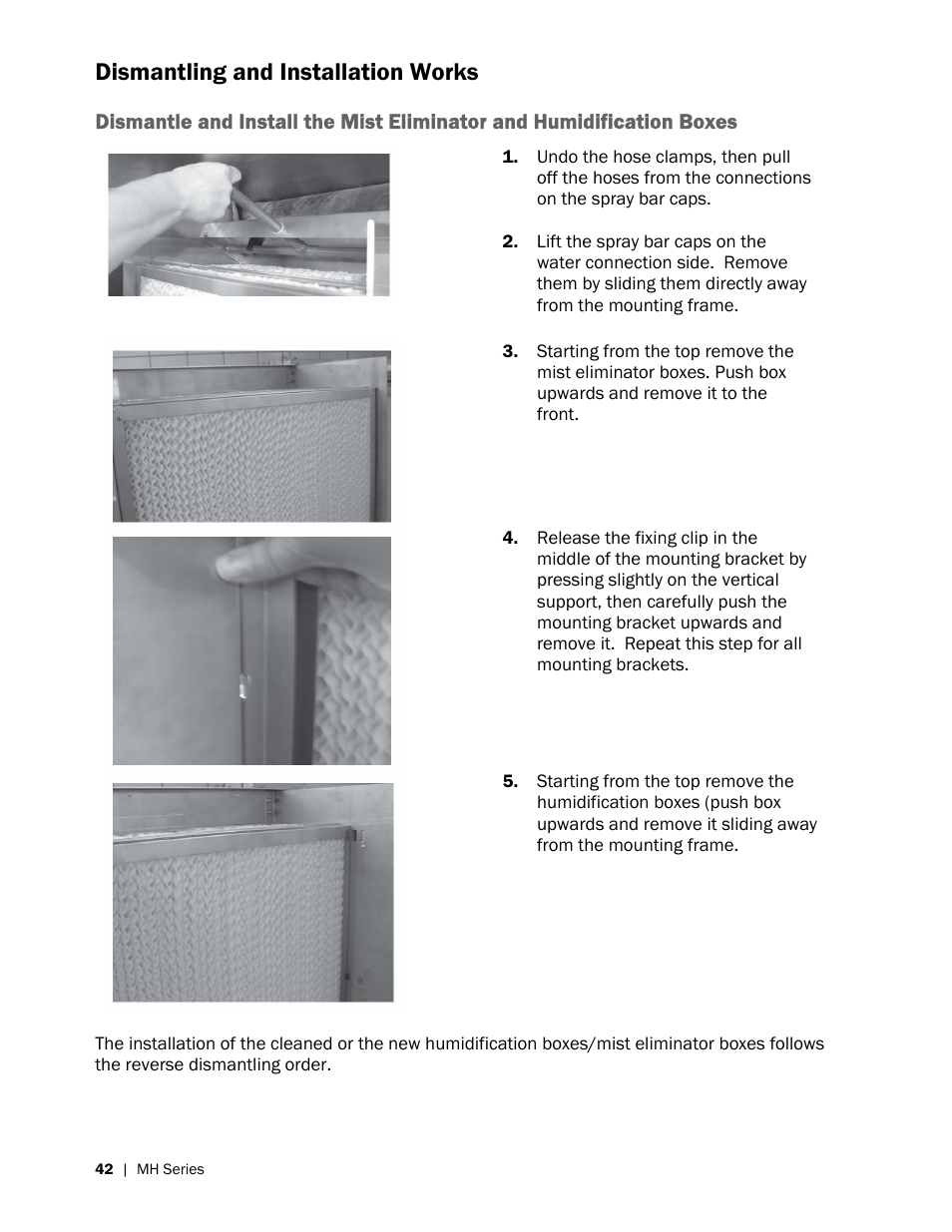 Dismantling and installation works | Nortec MH Series User Manual | Page 46 / 58