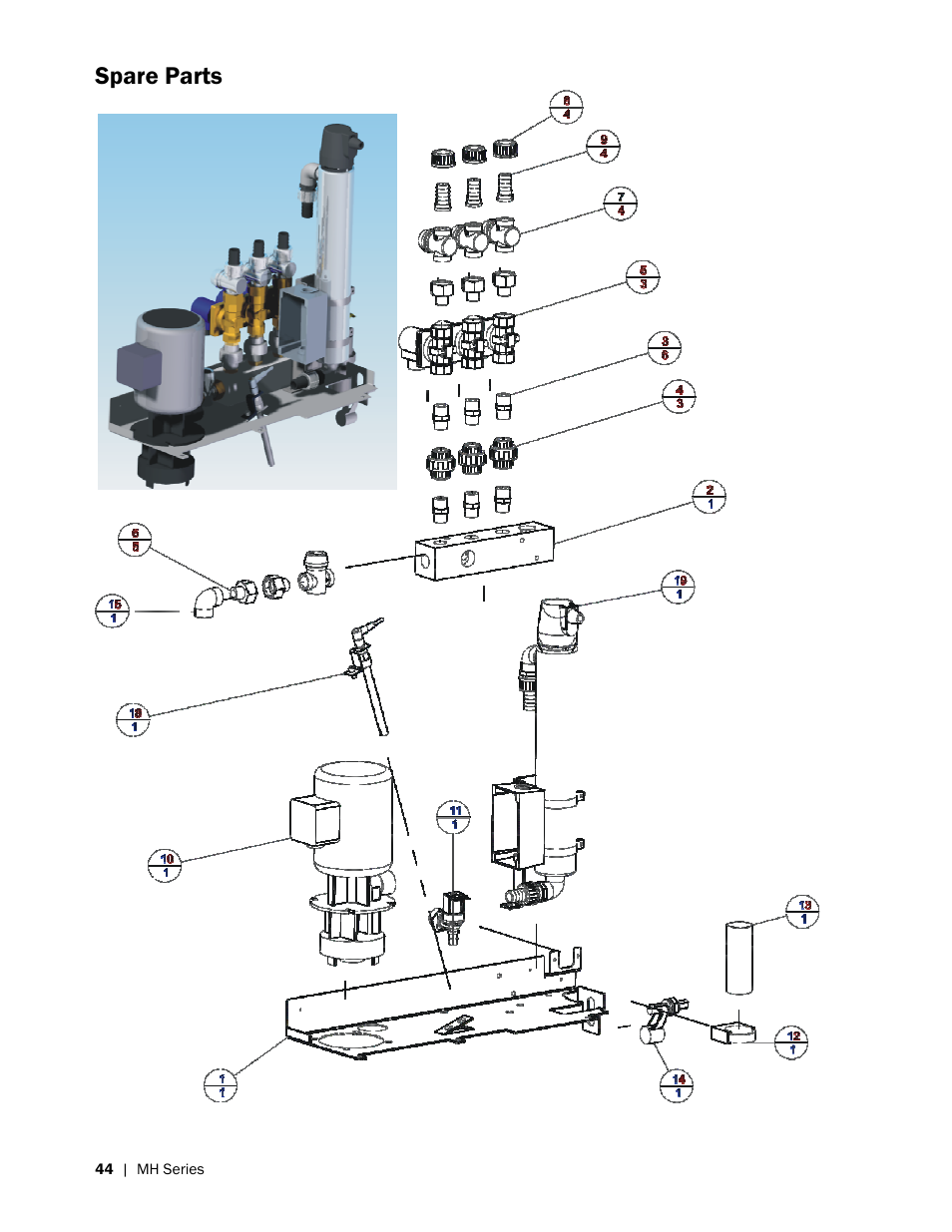 Spare parts | Nortec MH Series User Manual | Page 48 / 58