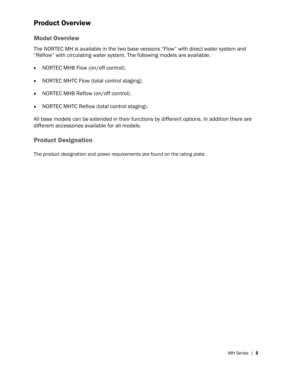 Product overview | Nortec MH Series User Manual | Page 9 / 58