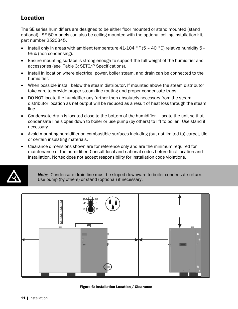11 location, Ed in location, Age 11 | Location | Nortec SE Series User Manual | Page 14 / 100
