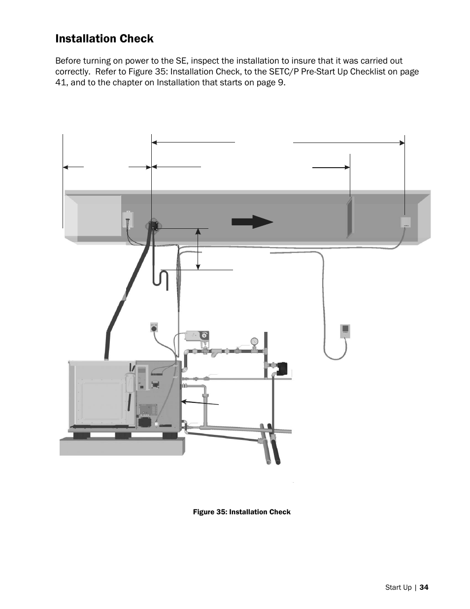 34 installation check, Installation check | Nortec SE Series User Manual | Page 37 / 100