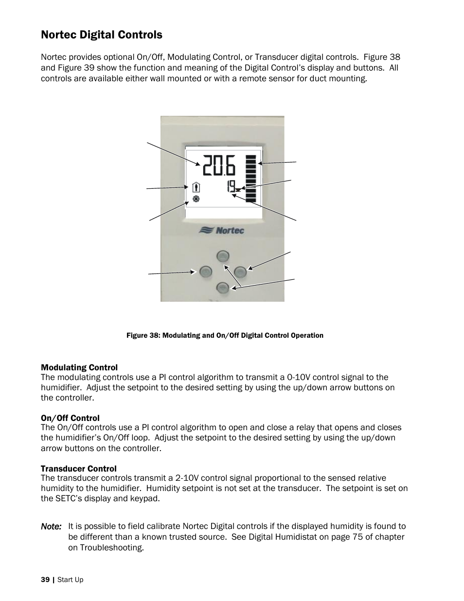 39 nortec digital controls, Ee nortec digital controls, Age 39) | Ee transducer control, Nortec digital controls | Nortec SE Series User Manual | Page 42 / 100