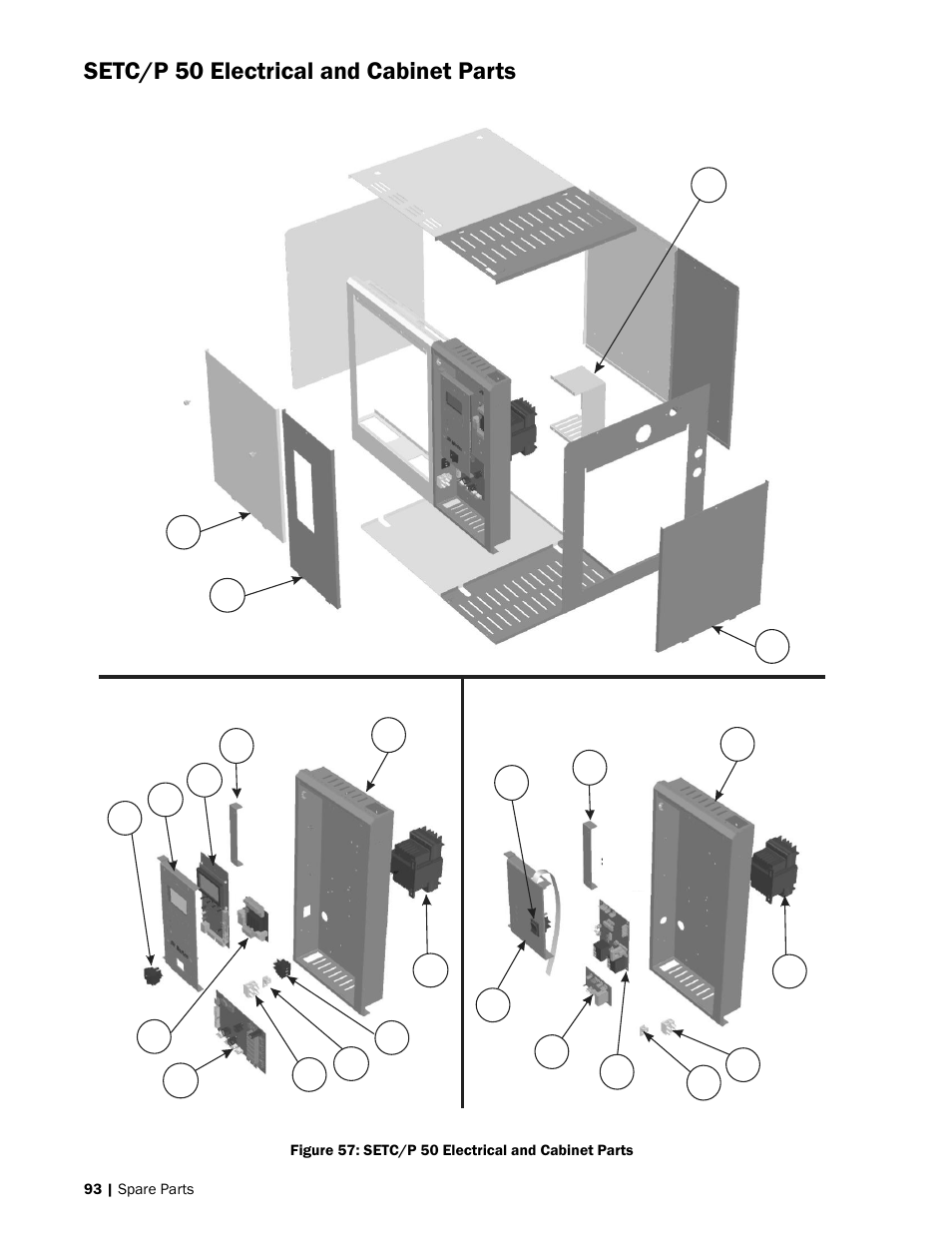 Setc/p 50 electrical and cabinet parts | Nortec SE Series User Manual | Page 96 / 100