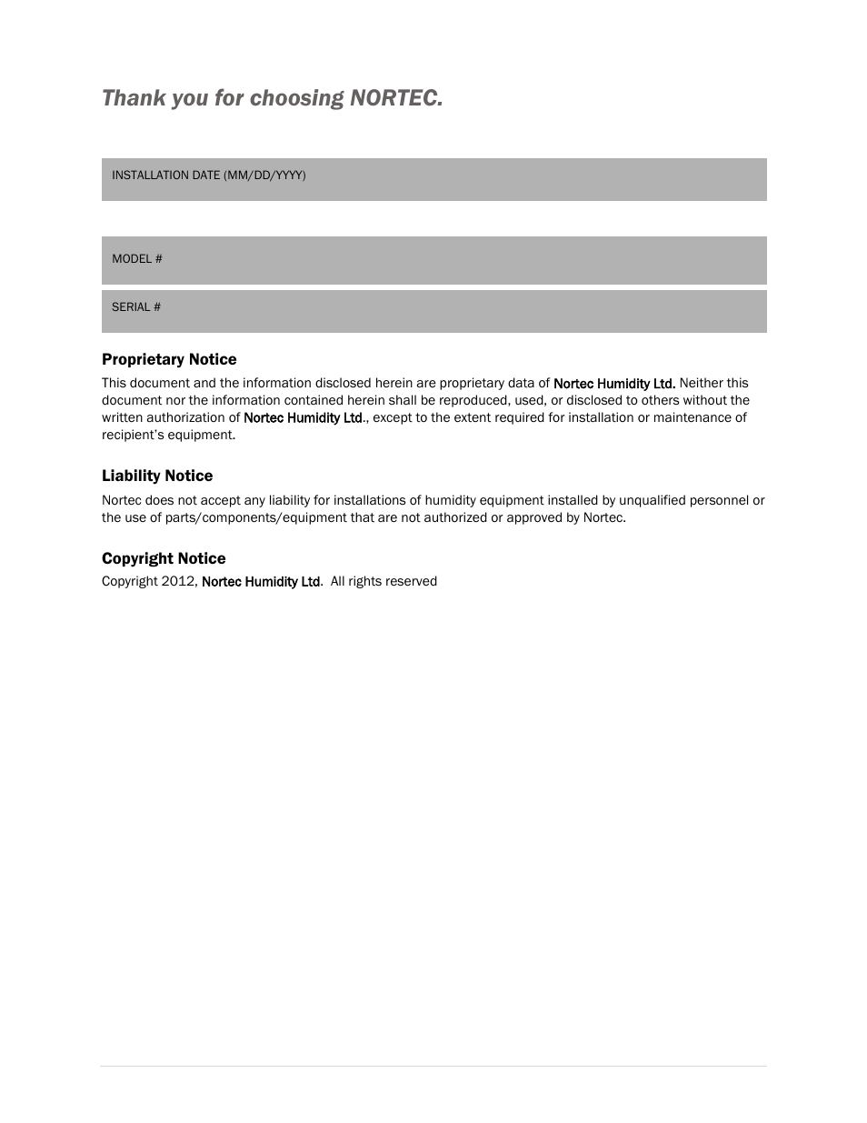 Nortec BLOWER PACK For RH Series User Manual | Page 2 / 6