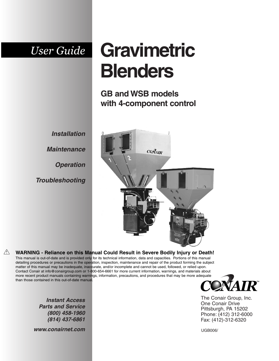 Conair WSB User Manual | 118 pages