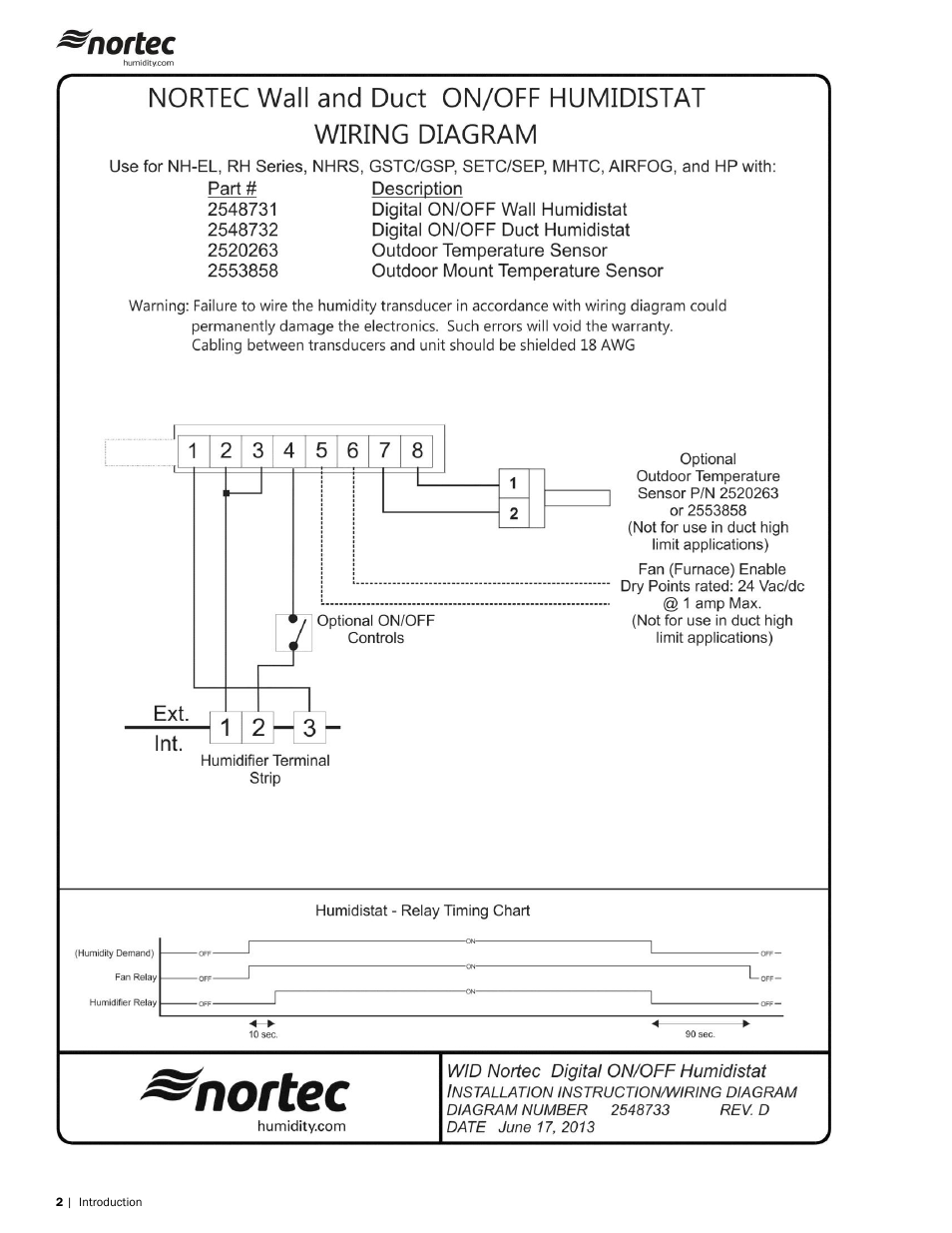 Nortec Outdoor Mount Temperature Sensor User Manual | Page 2 / 2