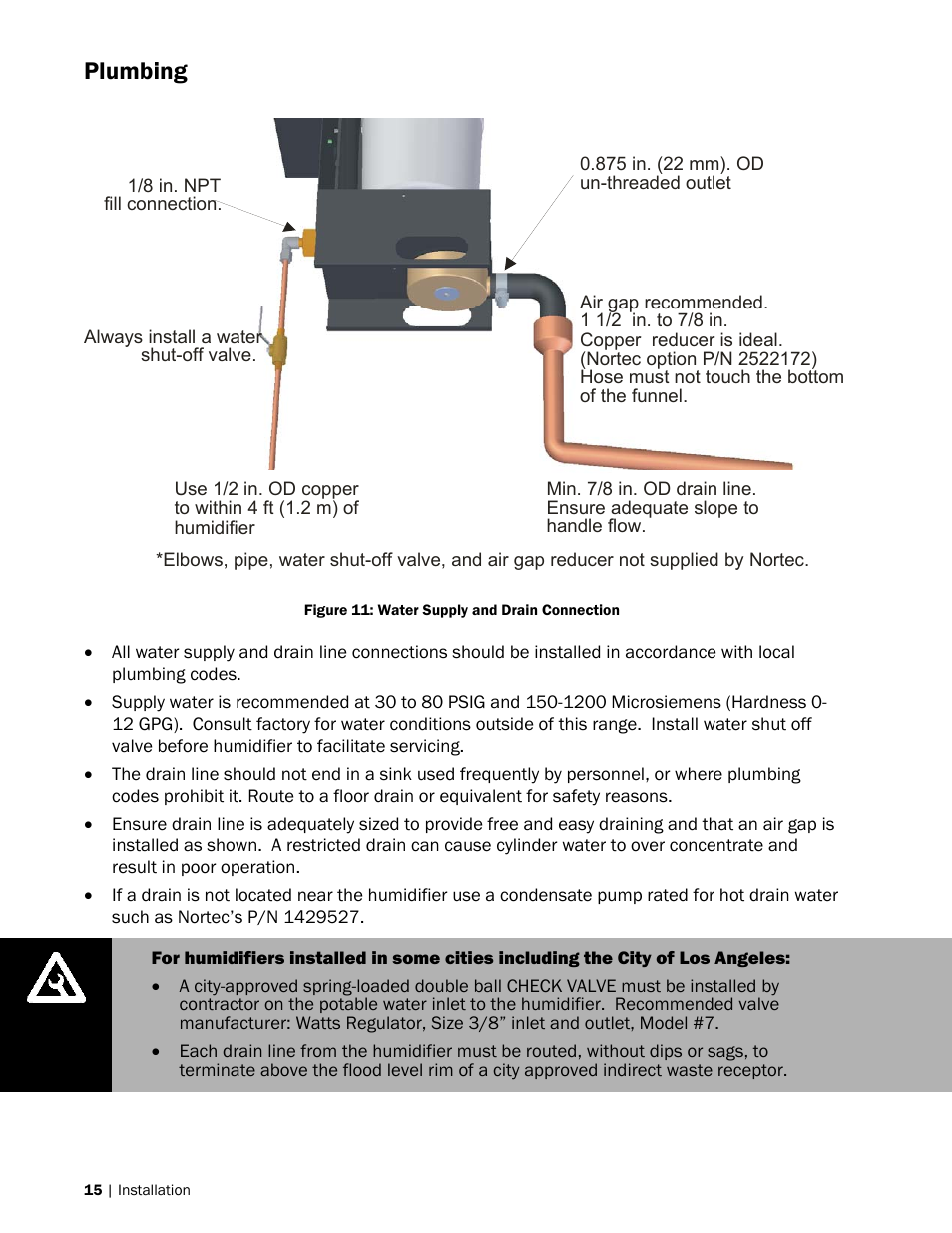 Plumbing | Nortec MES2 User Manual | Page 18 / 54