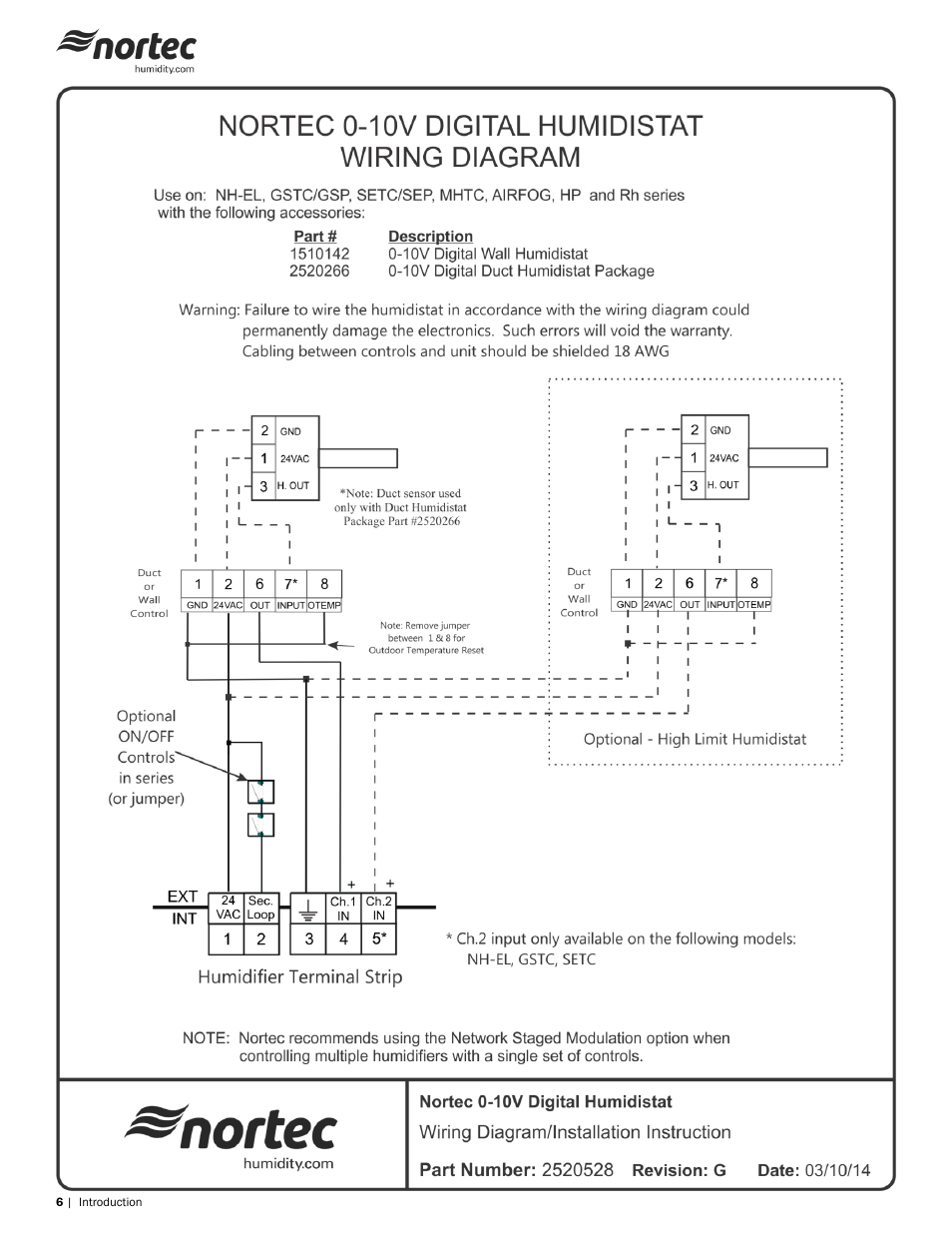 Nortec 0-10 V Wall & Duct Humidistat User Manual | Page 6 / 6