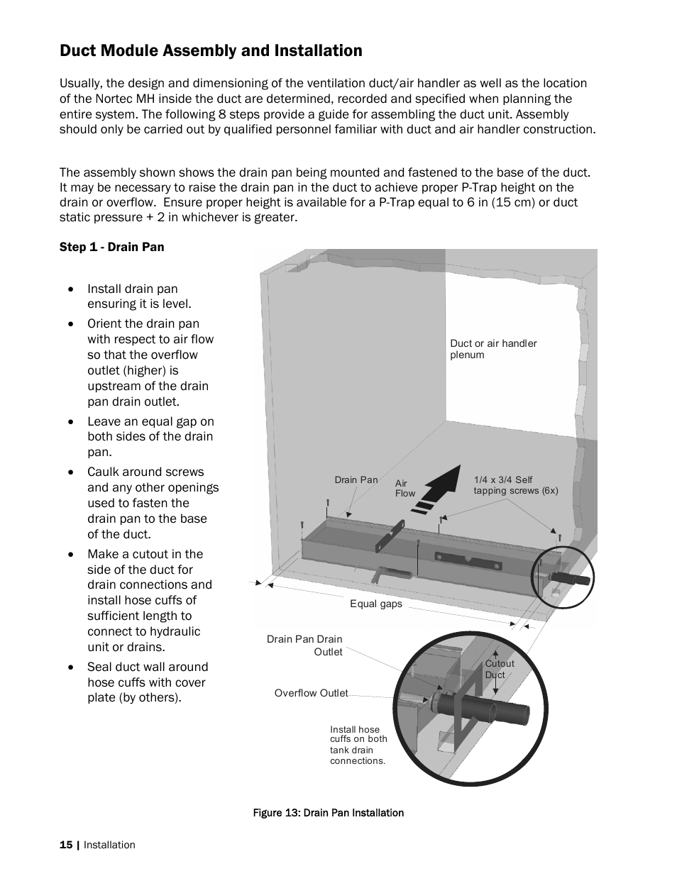 Duct module assembly and installation | Nortec MH Series User Manual | Page 18 / 94