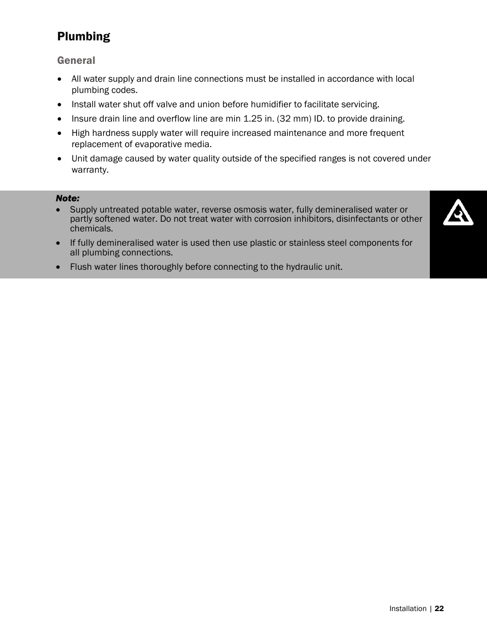 Plumbing | Nortec MH Series User Manual | Page 25 / 94