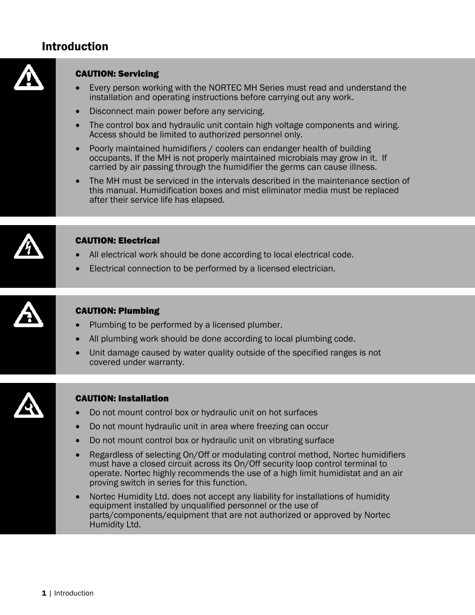 Introduction | Nortec MH Series User Manual | Page 4 / 94