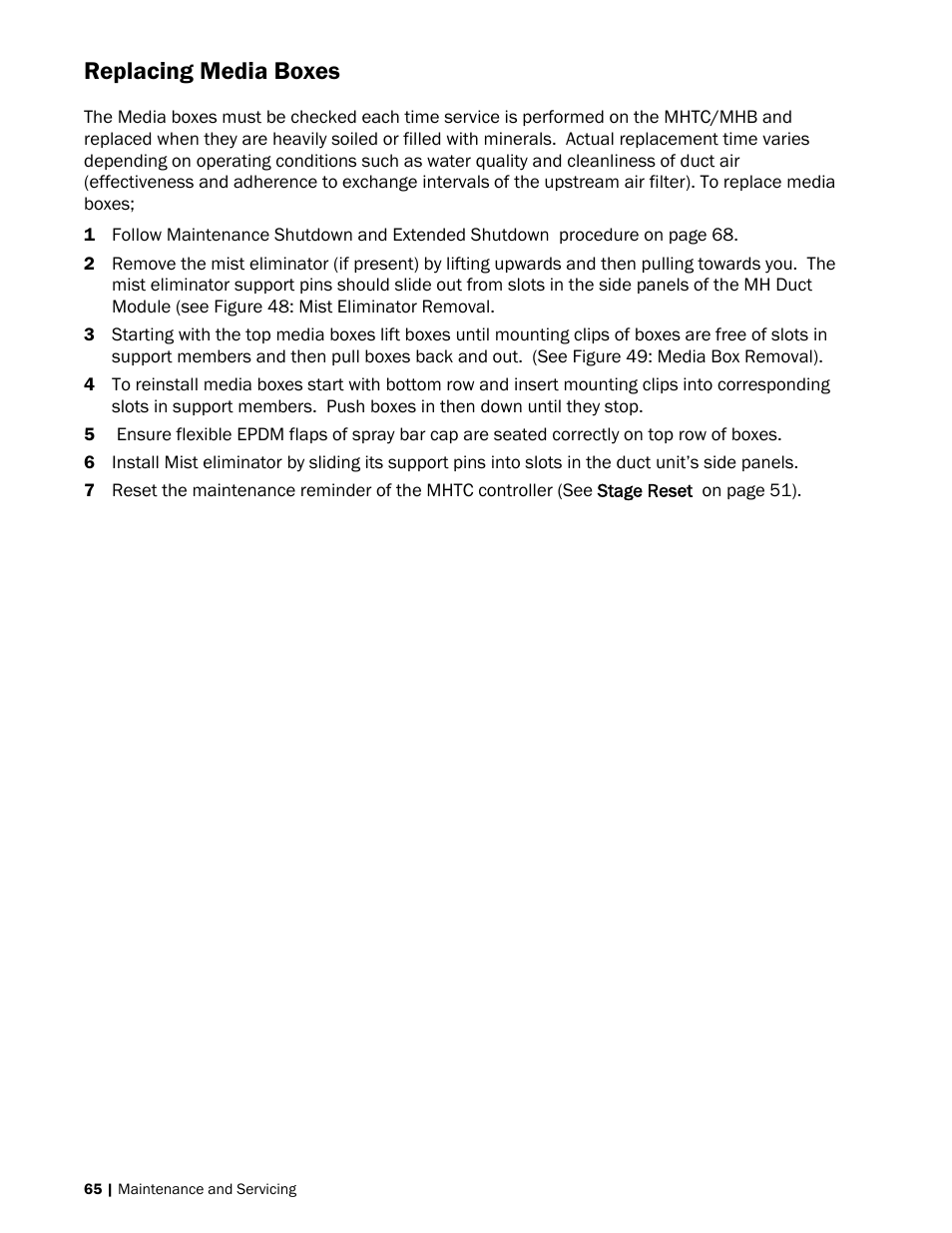 Replacing media boxes | Nortec MH Series User Manual | Page 68 / 94