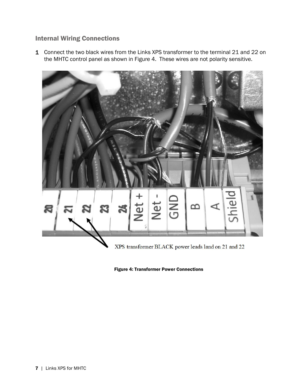 Internal wiring connections | Nortec LINKS XPS MH User Manual | Page 10 / 68