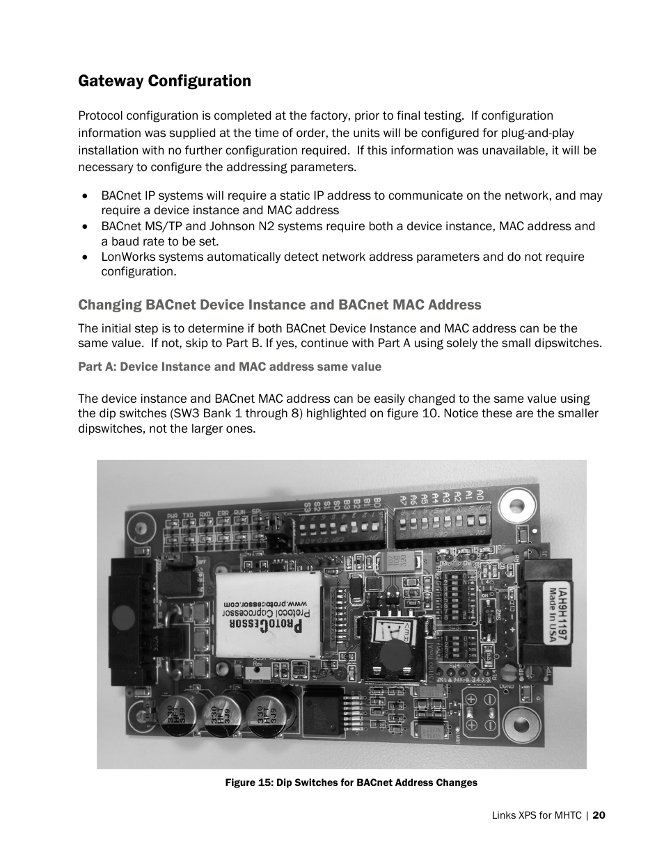 Gateway configuration | Nortec LINKS XPS MH User Manual | Page 23 / 68