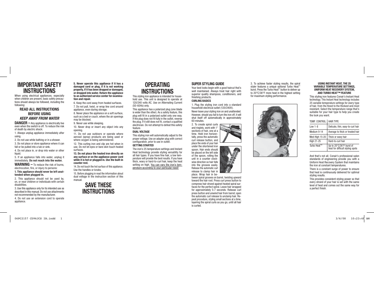 Conair CD96JCS User Manual | 2 pages