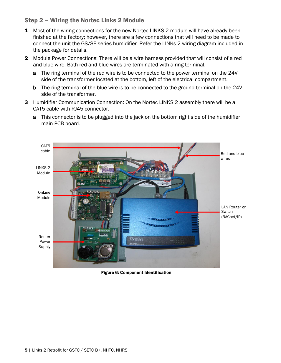 Step 2 – wiring the nortec links 2 module | Nortec LINKS 2 SETC B+ User Manual | Page 9 / 23