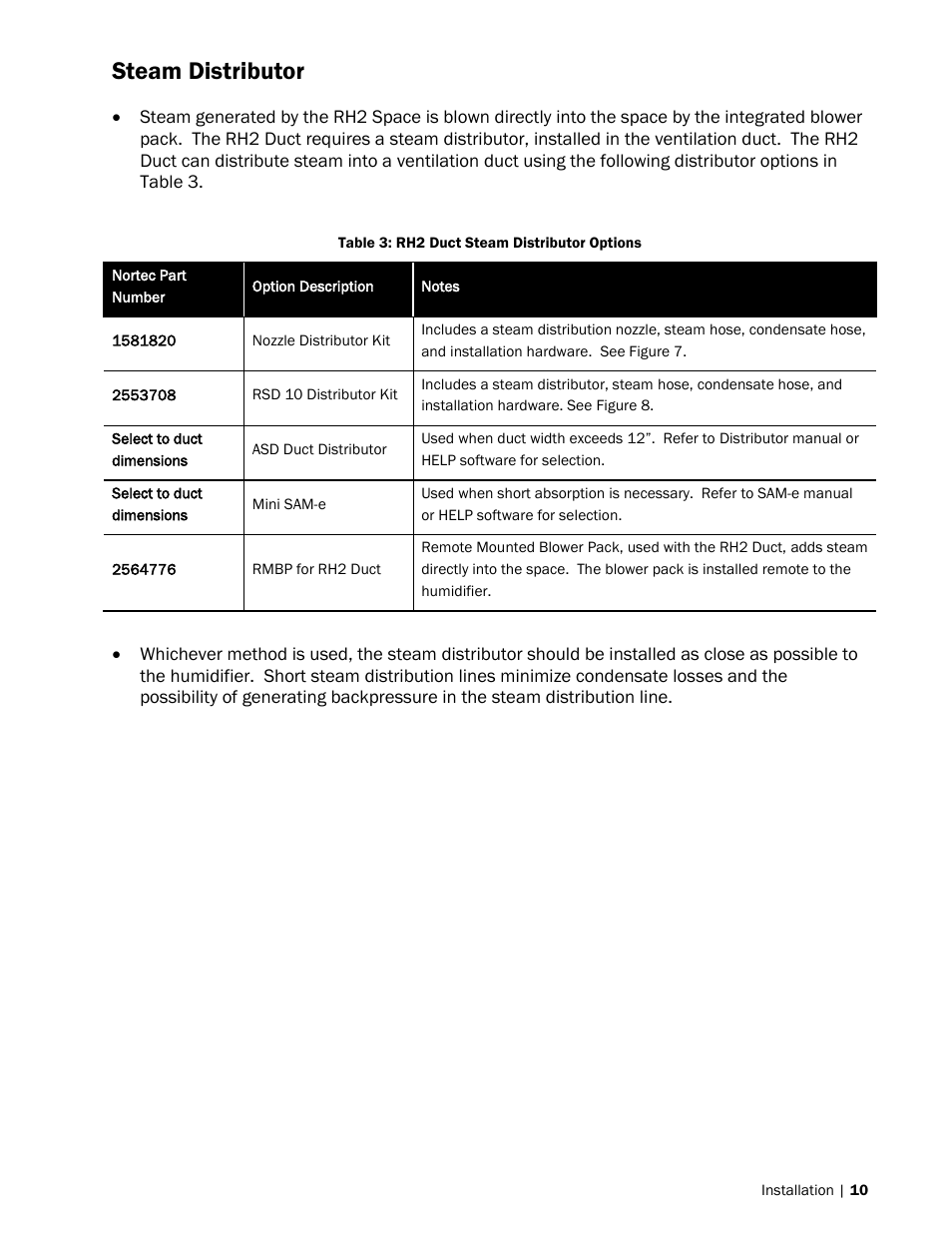 Steam distributor | Nortec RH2+ User Manual | Page 13 / 62