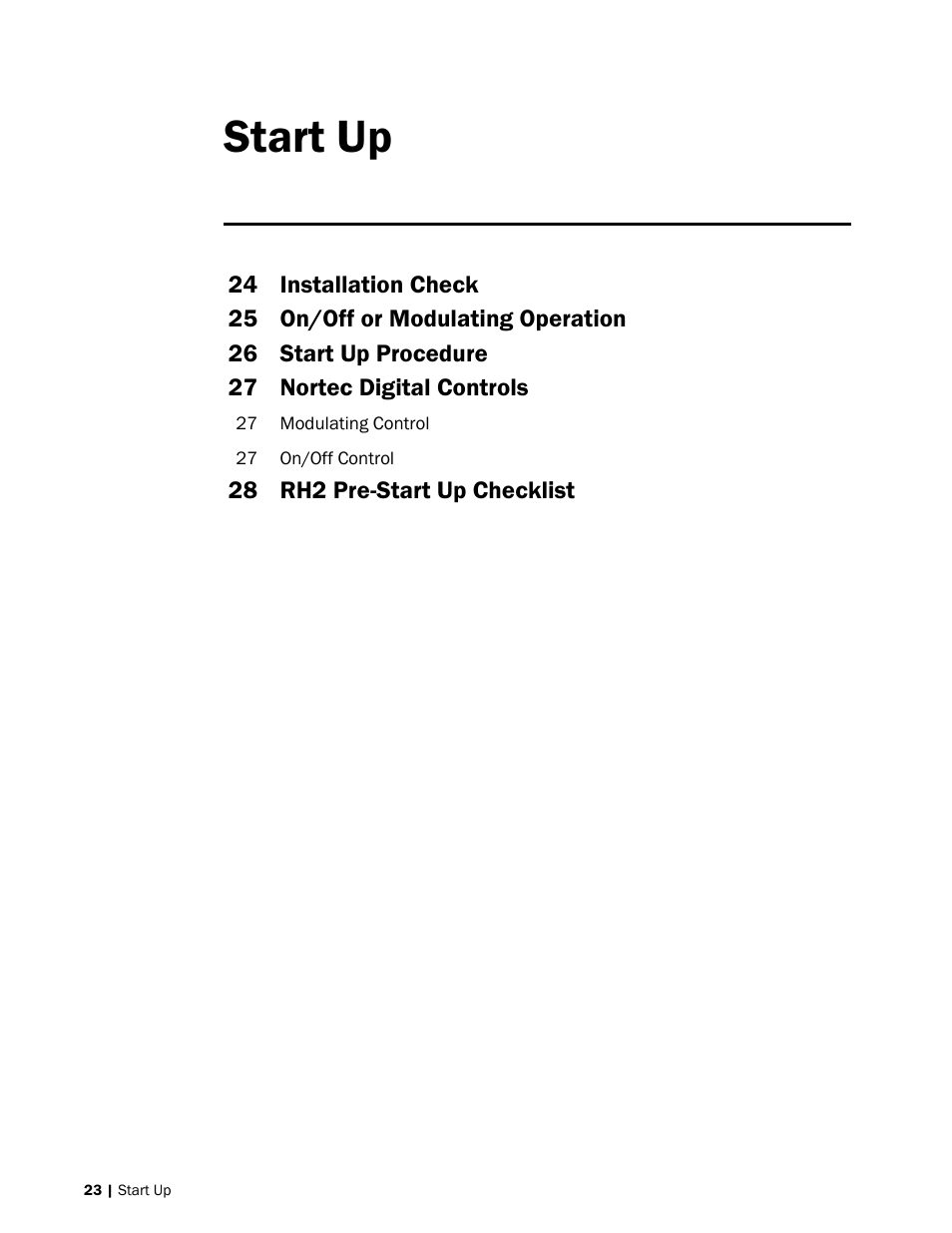 Start up | Nortec RH2+ User Manual | Page 26 / 62