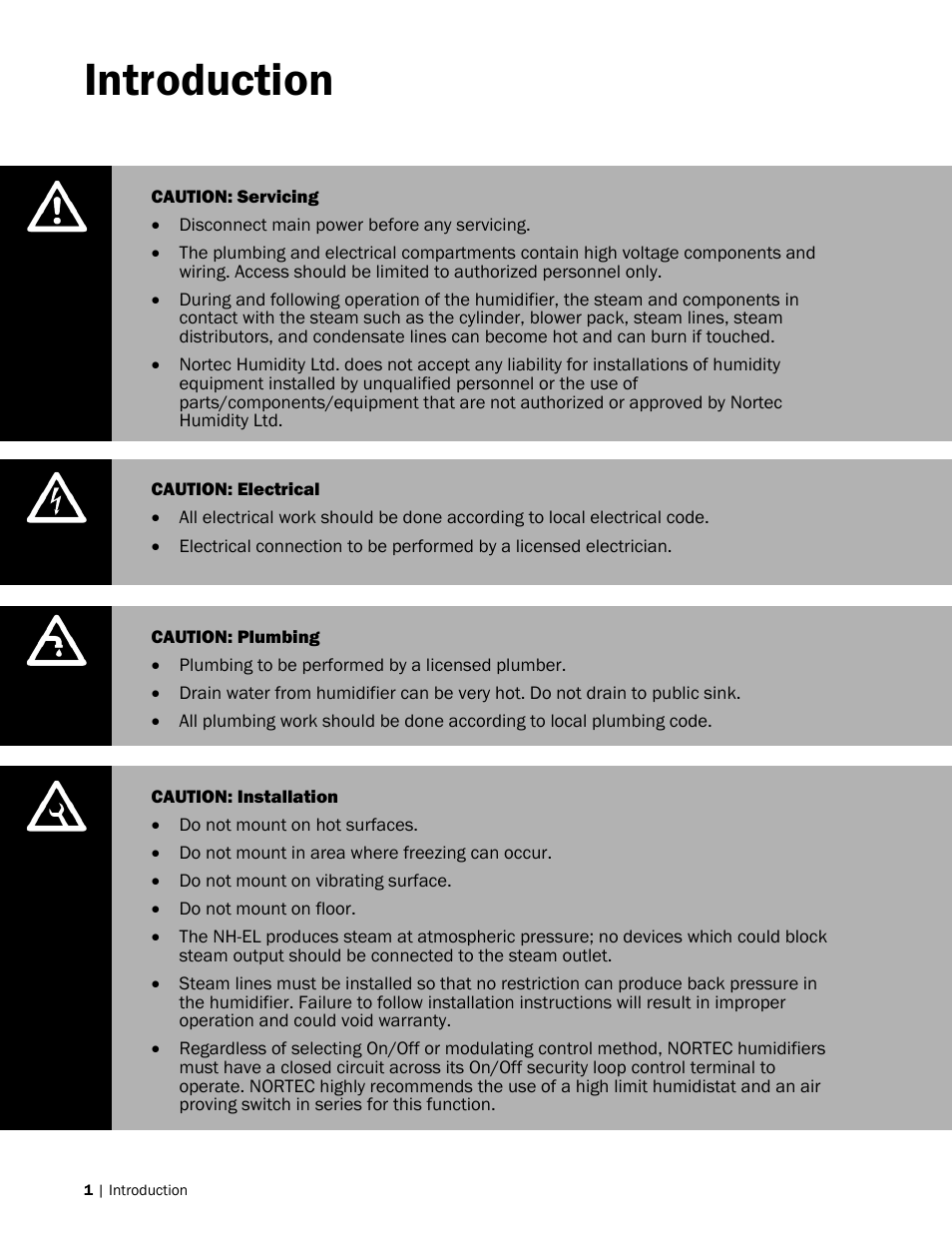 Introduction | Nortec NH-EL Series User Manual | Page 4 / 99