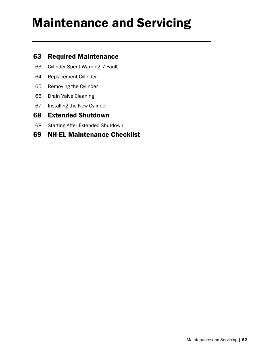 Maintenance and servicing | Nortec NH-EL Series User Manual | Page 65 / 99