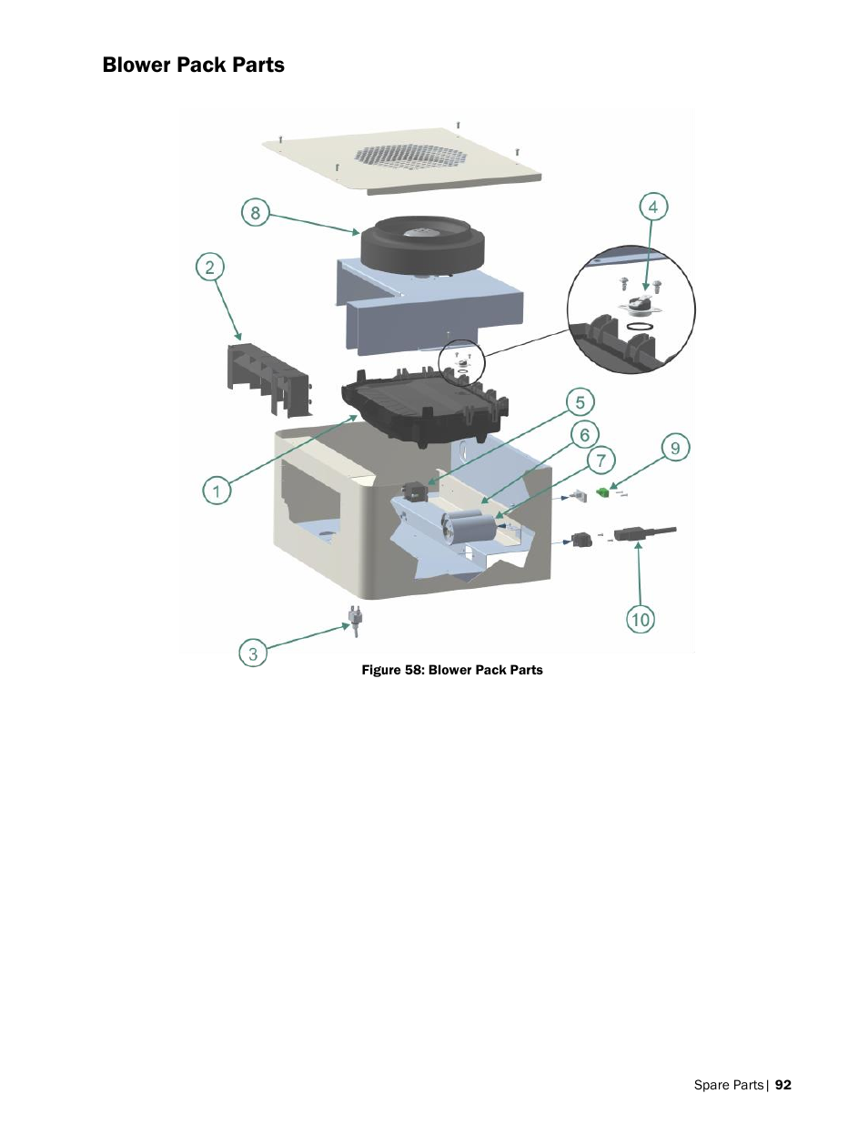 Blower pack parts | Nortec NH-EL Series User Manual | Page 95 / 99