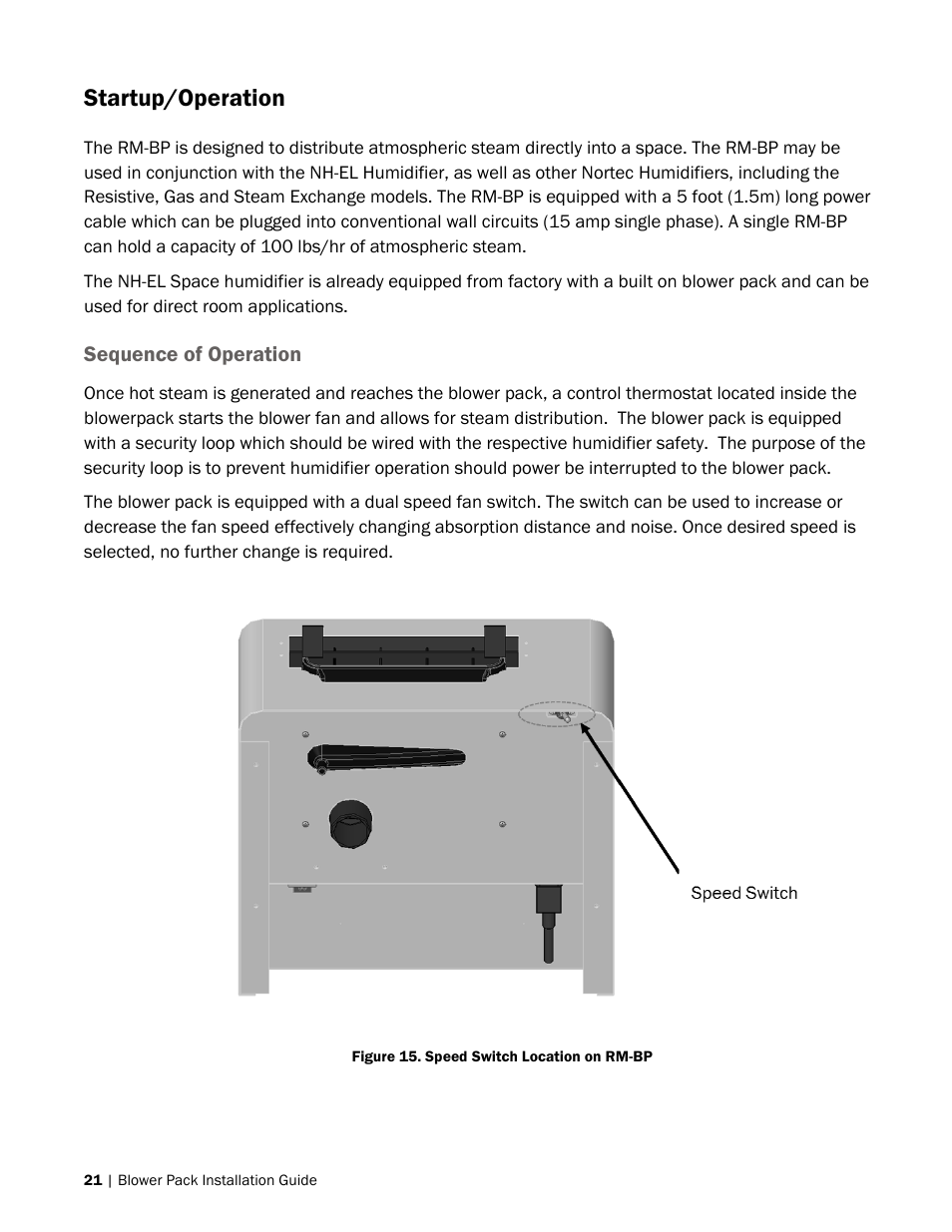 Startup/operation, Sequence of operation | Nortec Blower Packs User Manual | Page 24 / 31