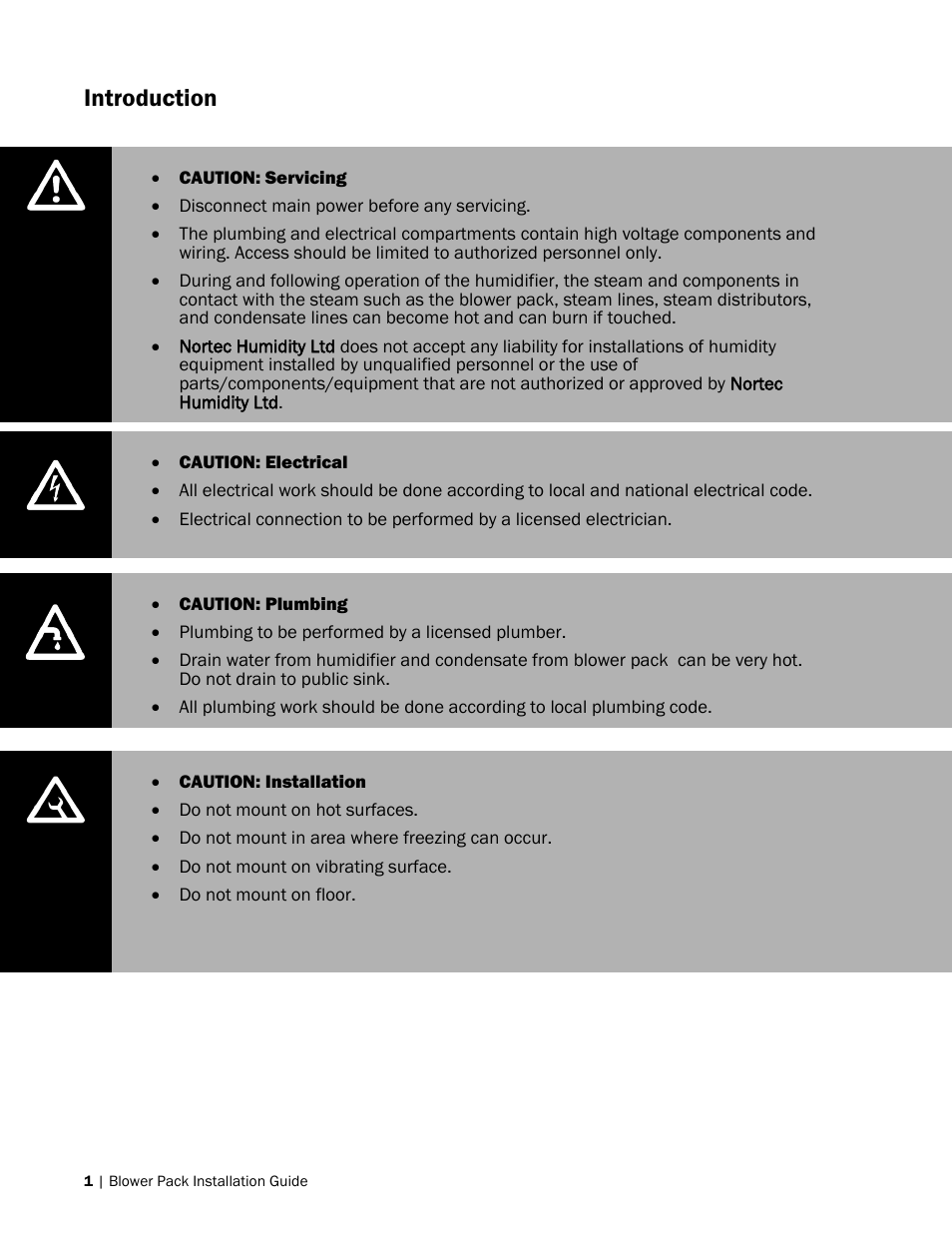 Introduction | Nortec Blower Packs User Manual | Page 4 / 31