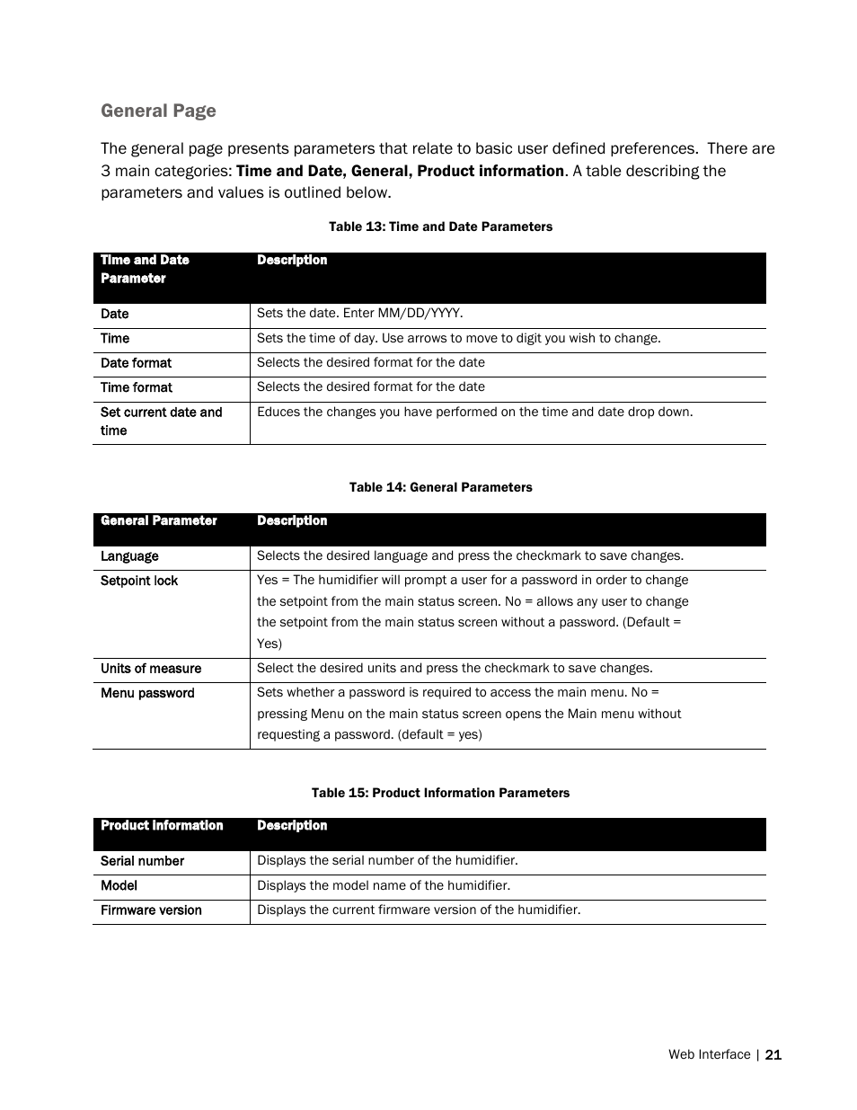 General page | Nortec Remote Interface User Manual | Page 25 / 34