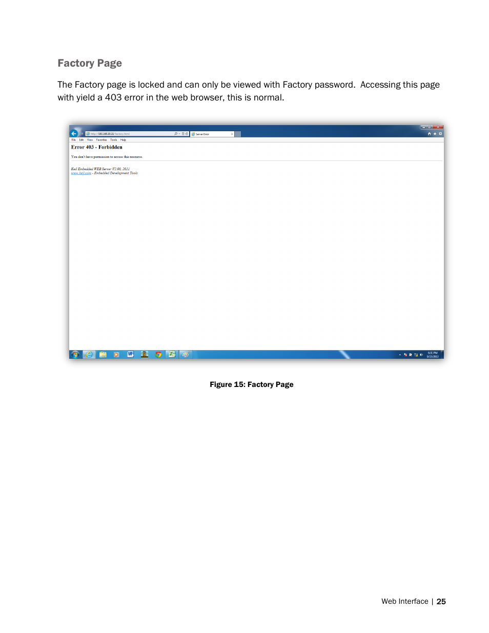 Factory page | Nortec Remote Interface User Manual | Page 29 / 34