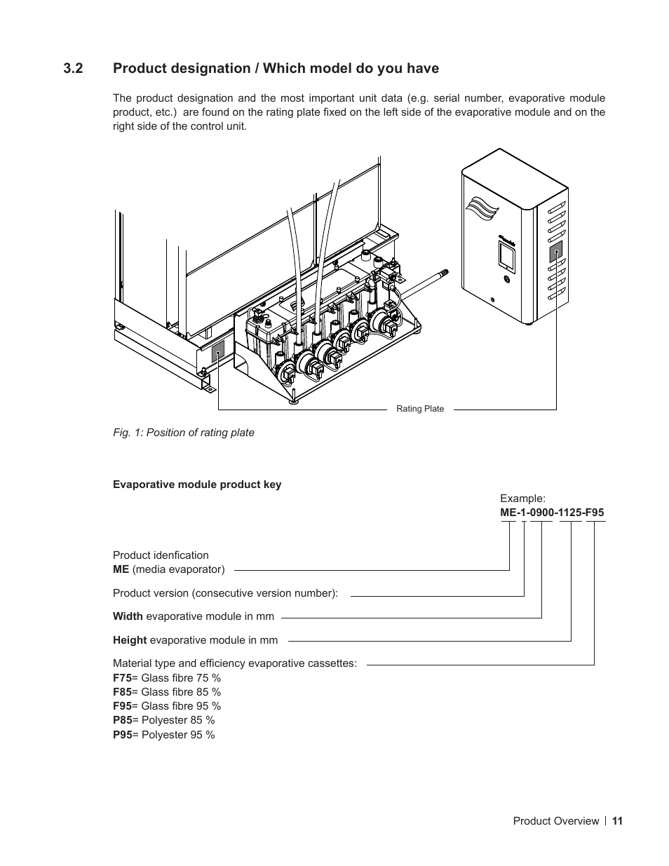 2 product designation / which model do you have, Product designation / which model do you have | Nortec ME Control User Manual | Page 11 / 76