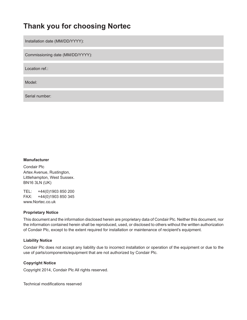 Nortec ME Control User Manual | Page 2 / 76