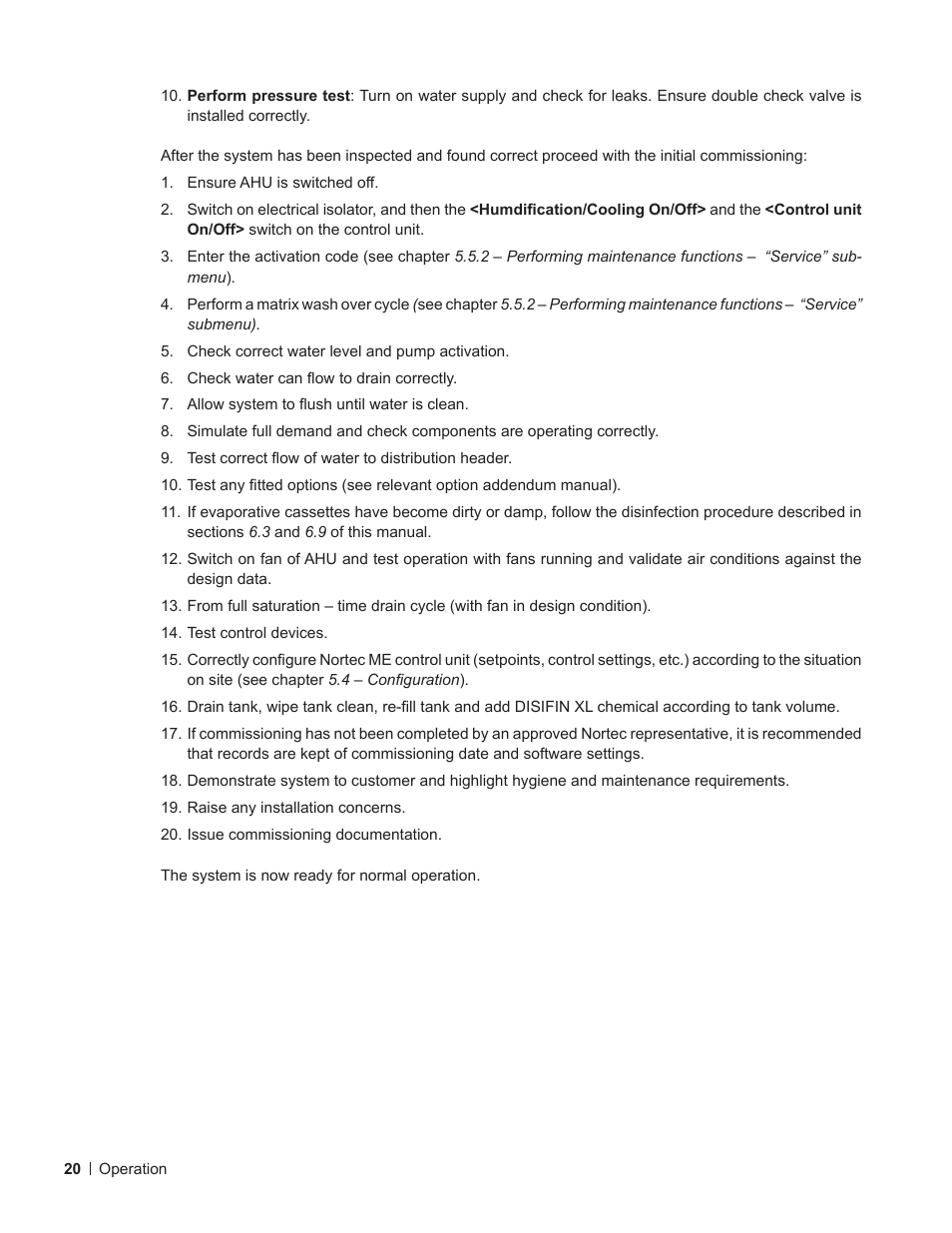 Nortec ME Control User Manual | Page 20 / 76