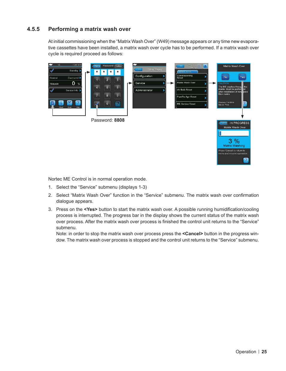 5 performing a matrix wash over, Performing a matrix wash over | Nortec ME Control User Manual | Page 25 / 76