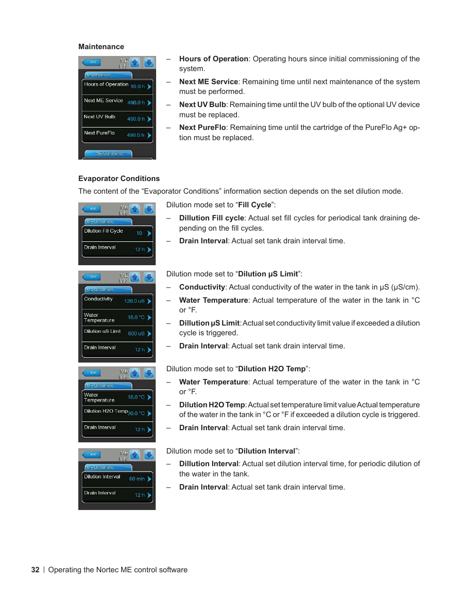 Nortec ME Control User Manual | Page 32 / 76