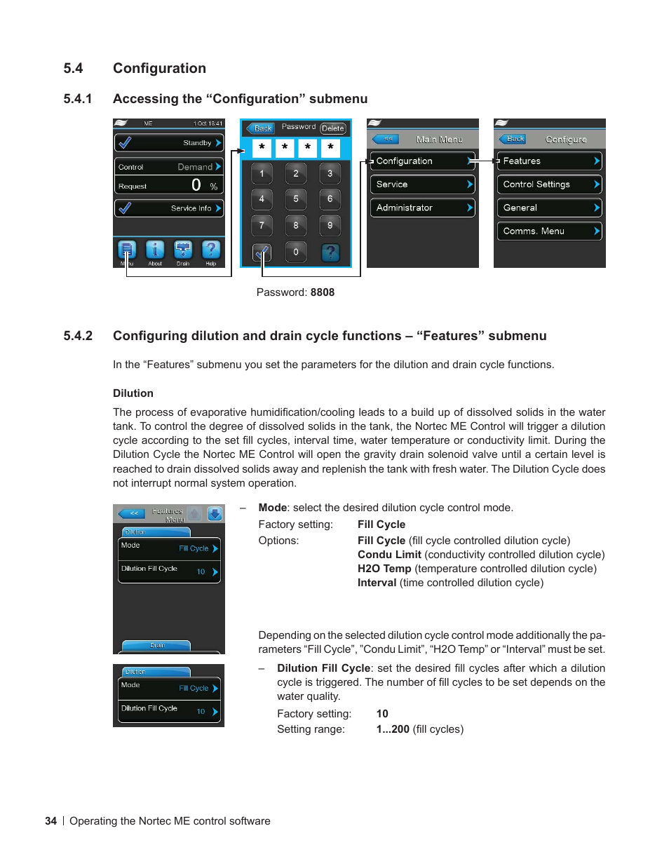 4 configuration, 1 accessing the “configuration” submenu, Configuration | Accessing the “configuration” submenu, 4 – configuration ) | Nortec ME Control User Manual | Page 34 / 76