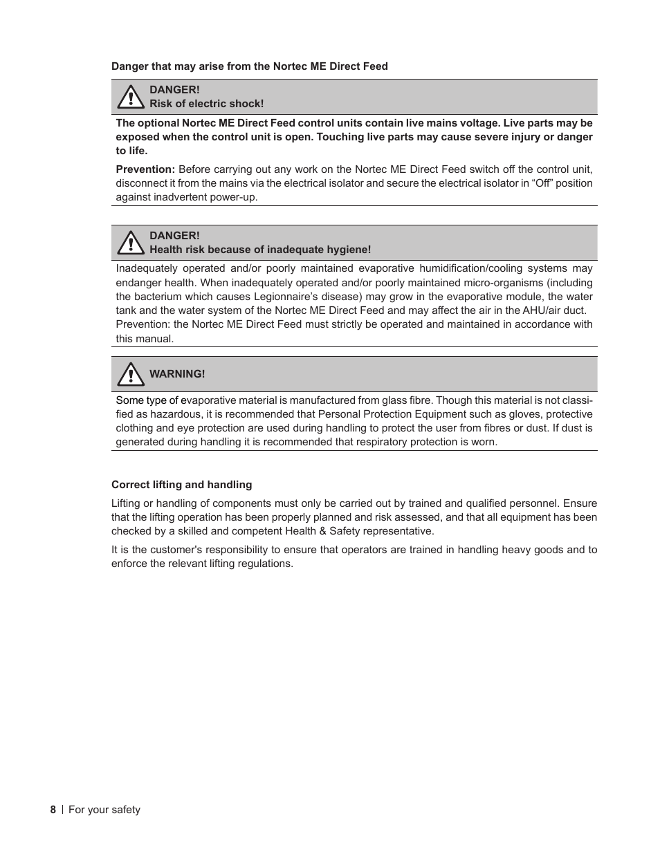 Nortec ME Direct Feed User Manual | Page 8 / 40