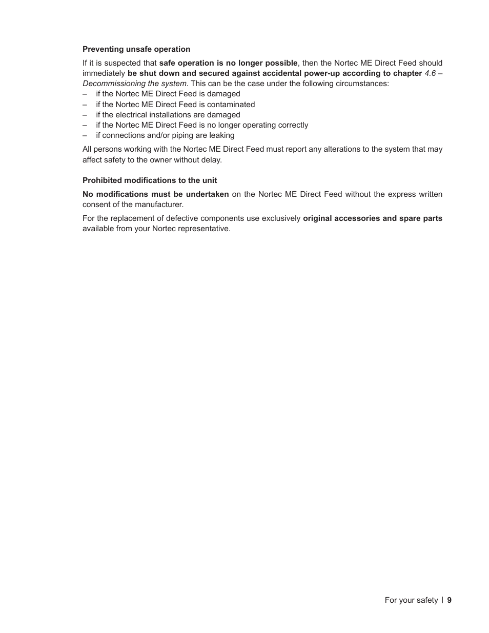 Nortec ME Direct Feed User Manual | Page 9 / 40