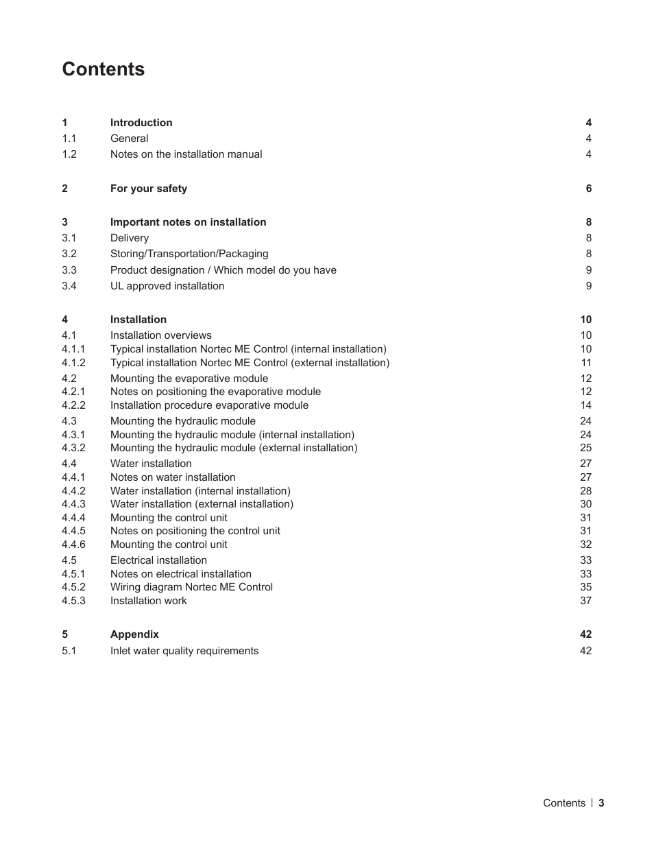 Nortec ME Control Installation User Manual | Page 3 / 48